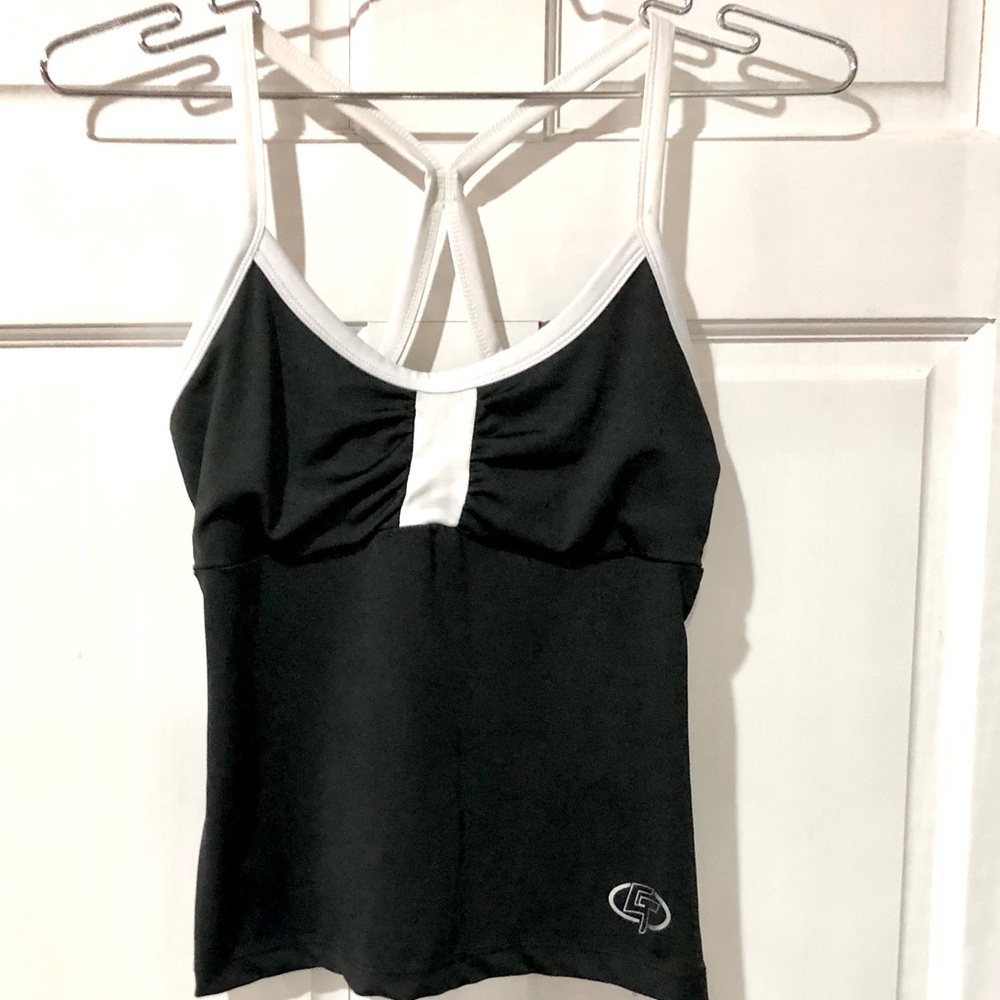 GAME TIME black with white trim fitted sport tank sizeM  good condition - Picture 2 of 13